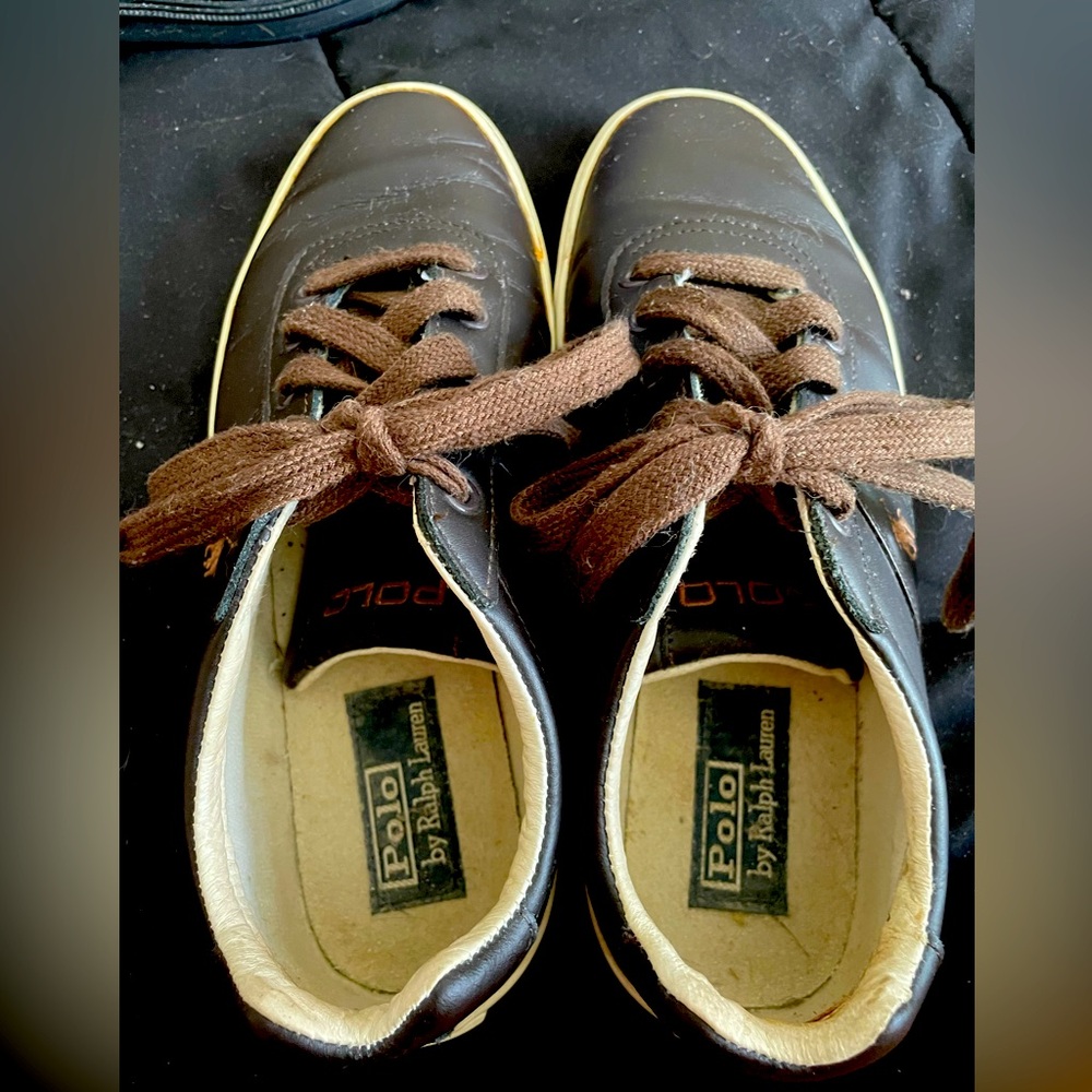 Ralph Lauren Brown Leather Sneakers Low-Top